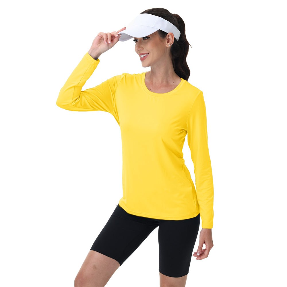 Women's UPF 80+ Long Sleeve Sun Protection Quick-Dry Shirt White by MAGCOMSEN #Color_Yellow