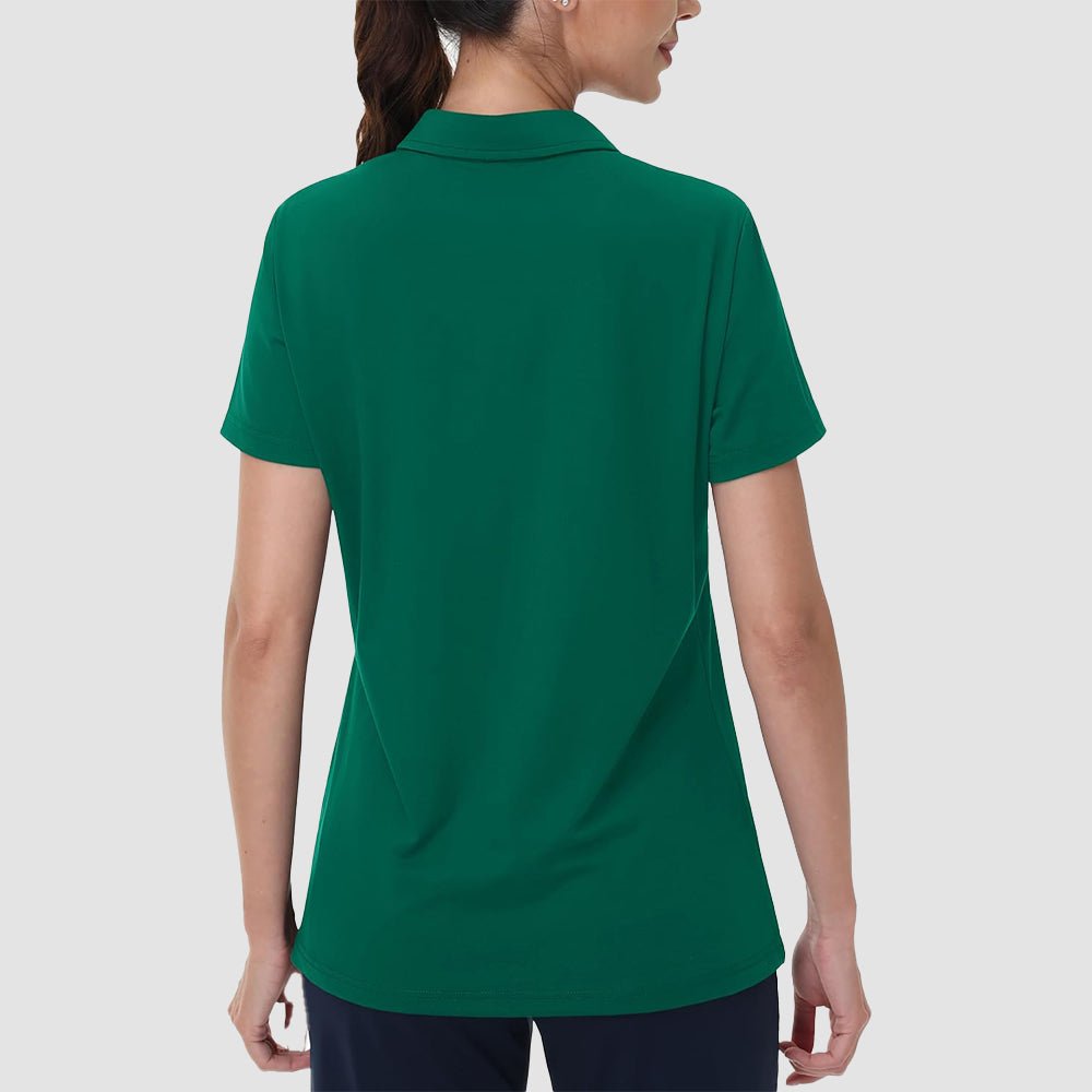 Jade Green Women's V - Neck Golf Polo Shirt UPF 50+ Quick - Dry - MAGCOMSEN