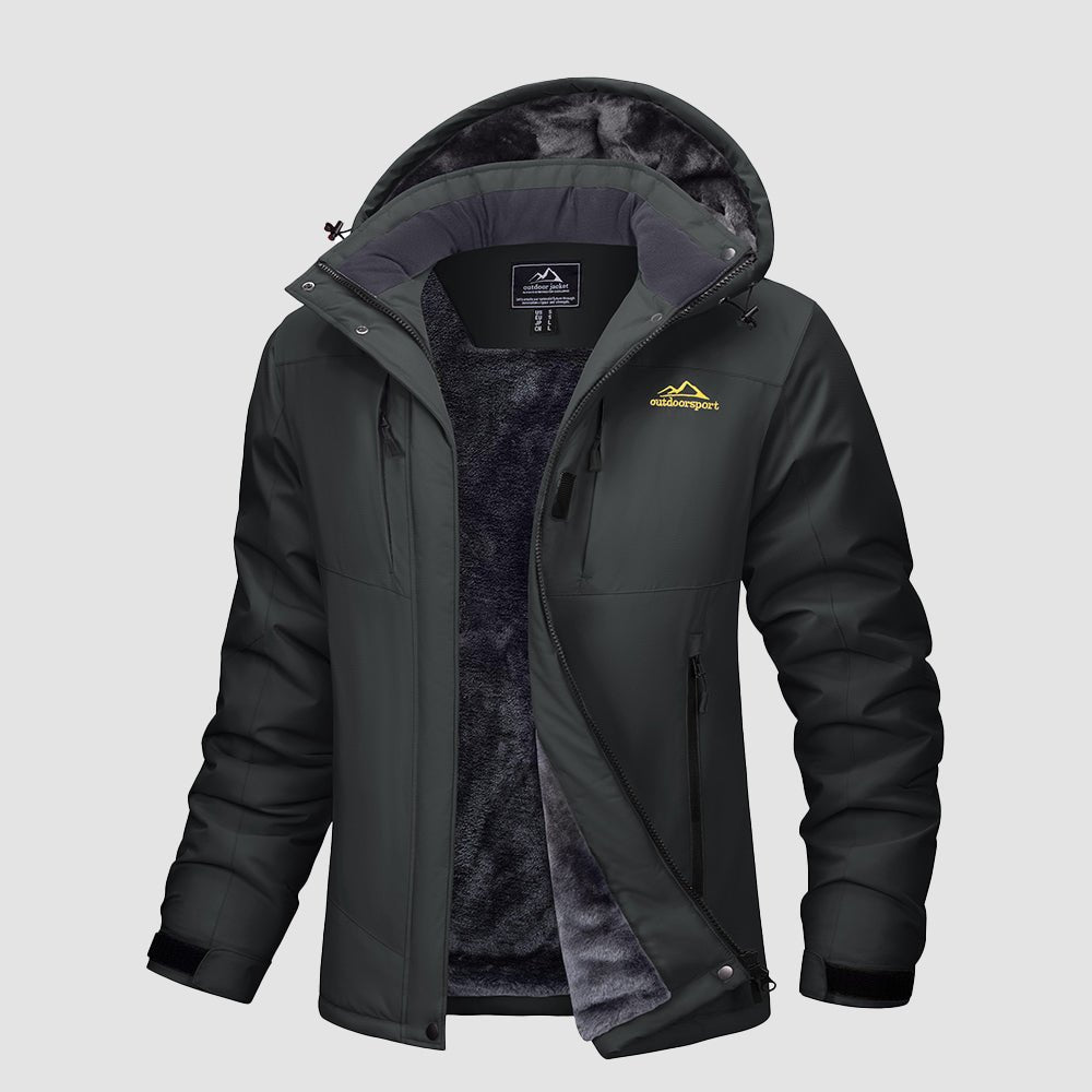 Carbon Grey Women's Waterproof Ski Jacket - Warm Fleece Lined Winter Snow Coat with Hood - MAGCOMSEN