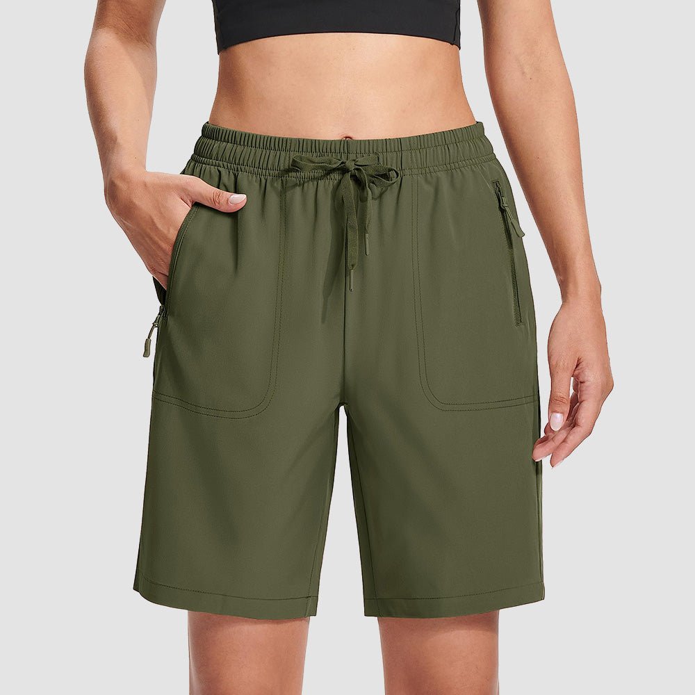 Army Green Women's Waterproof Sunprotection Lightweight Quick - Dry Hiking Shorts with 3 Pockets - MAGCOMSEN