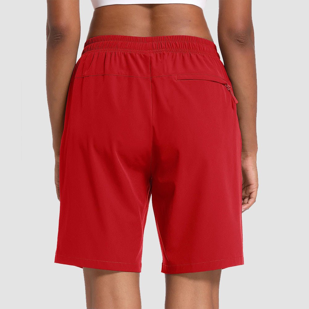 Red Women's Waterproof Sunprotection Lightweight Quick - Dry Hiking Shorts with 3 Pockets - MAGCOMSEN