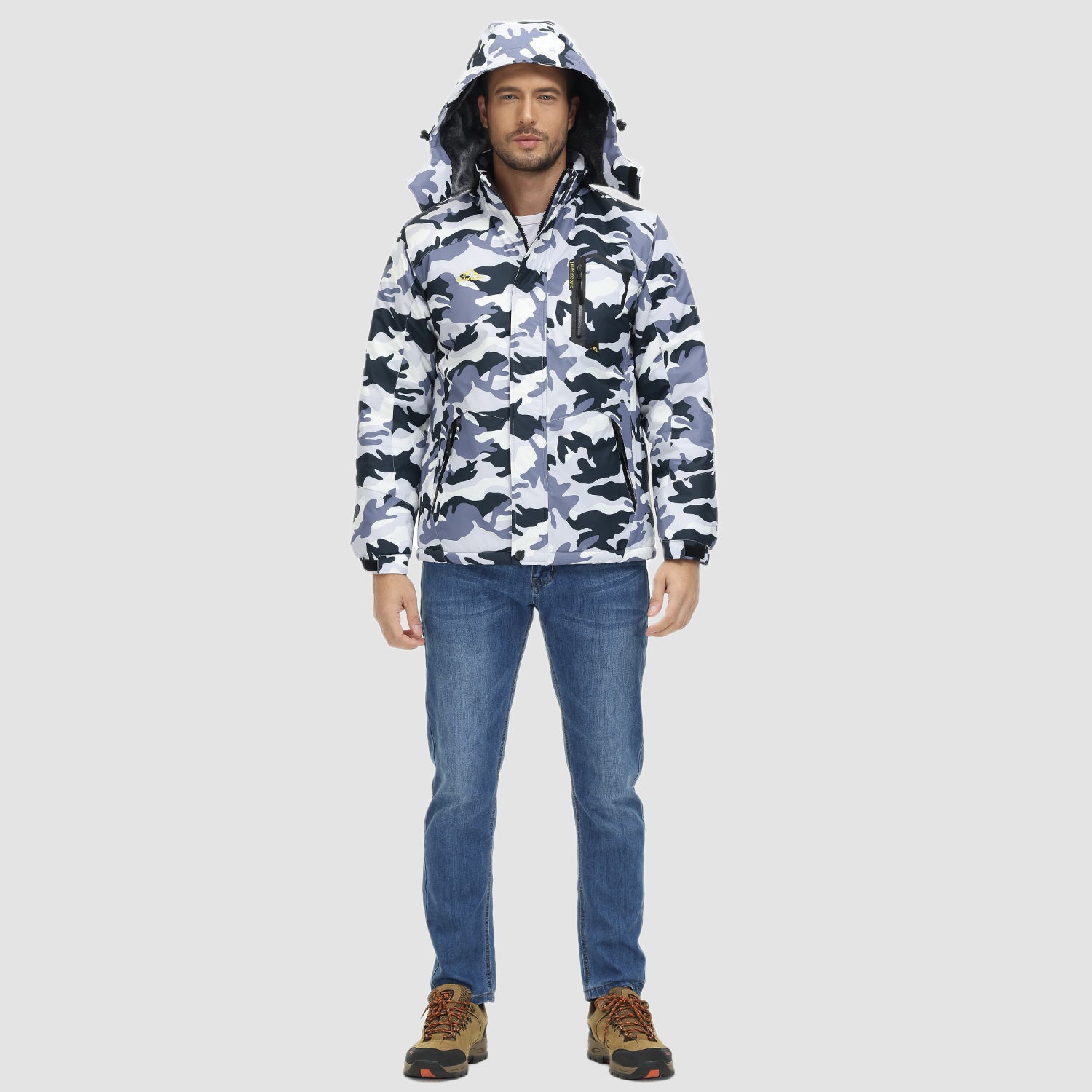 Men's Water-Repellent Winter Ski Jacket with Fleece Lining - MAGCOMSEN