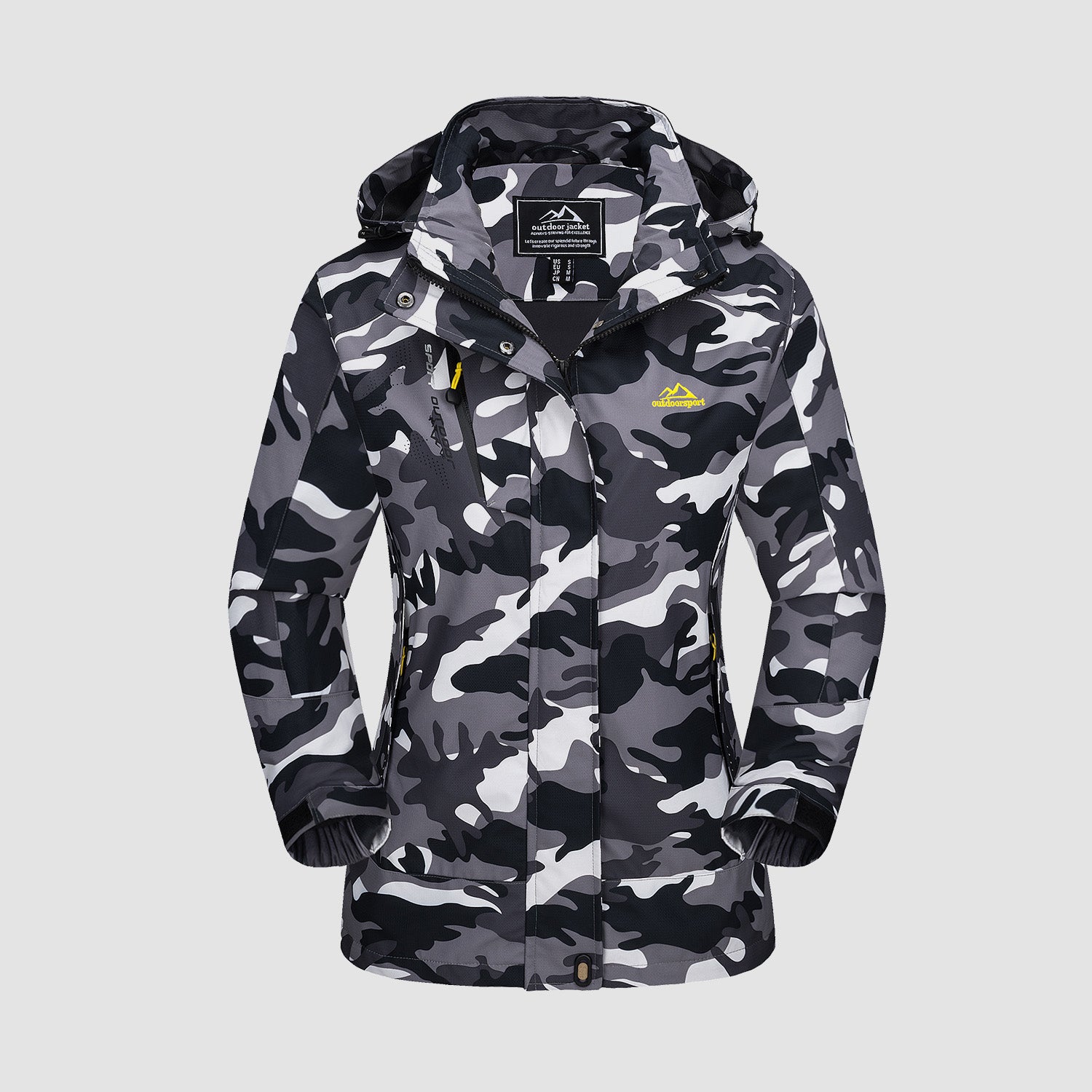 Women’s 3-in-1 Waterproof Ski Jacket with Detachable Fleece Liner Black Camo by MAGCOMSEN #color_Black Camo