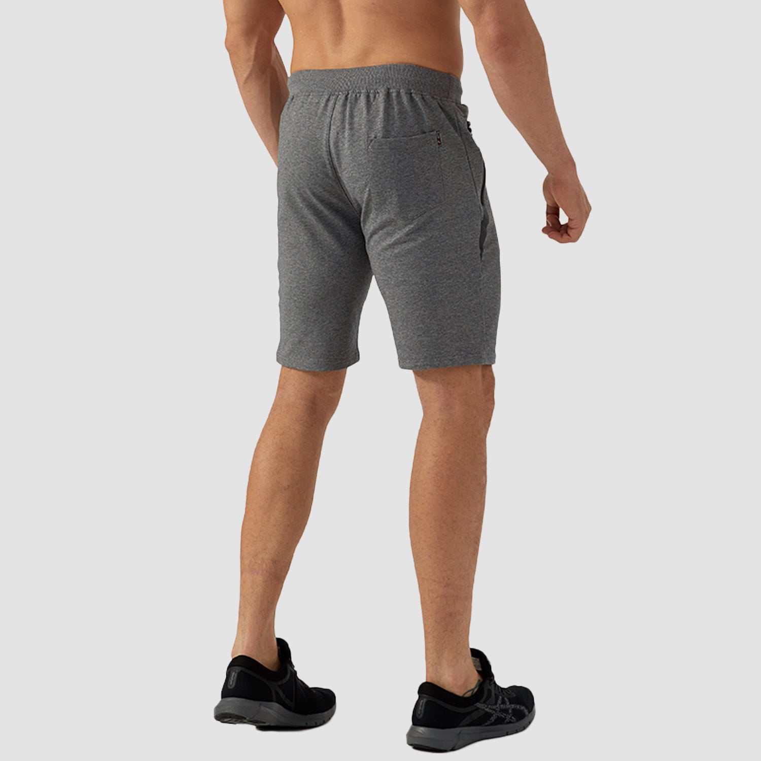 Men Cotton Running Elastic Waist Zipper Pockets Drawstring Gym Trainging Fitness Sports Joggers Shorts