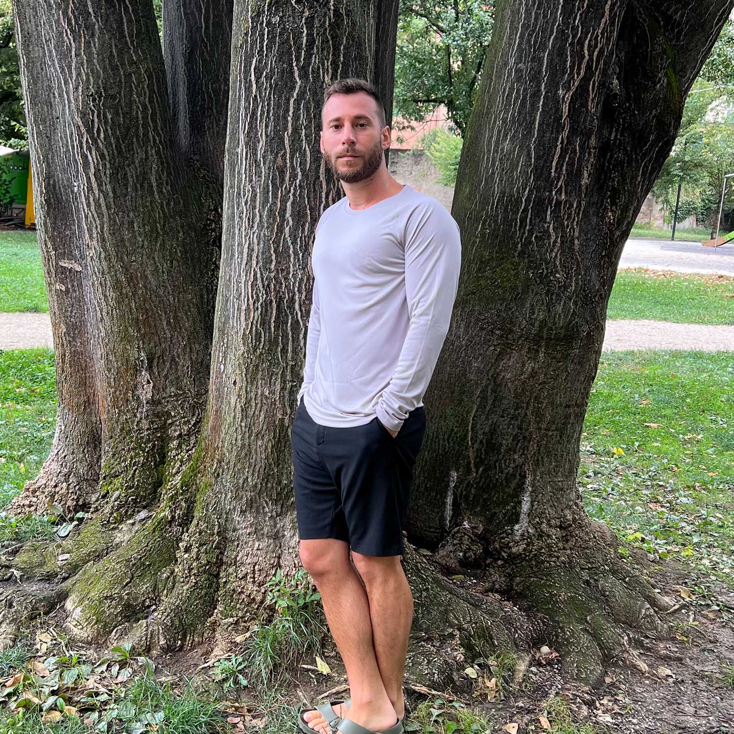 Grey MAGCOMSEN Men's UPF 50+ Quick Dry Shirt - Sun Protection for Hiking #Color_Grey