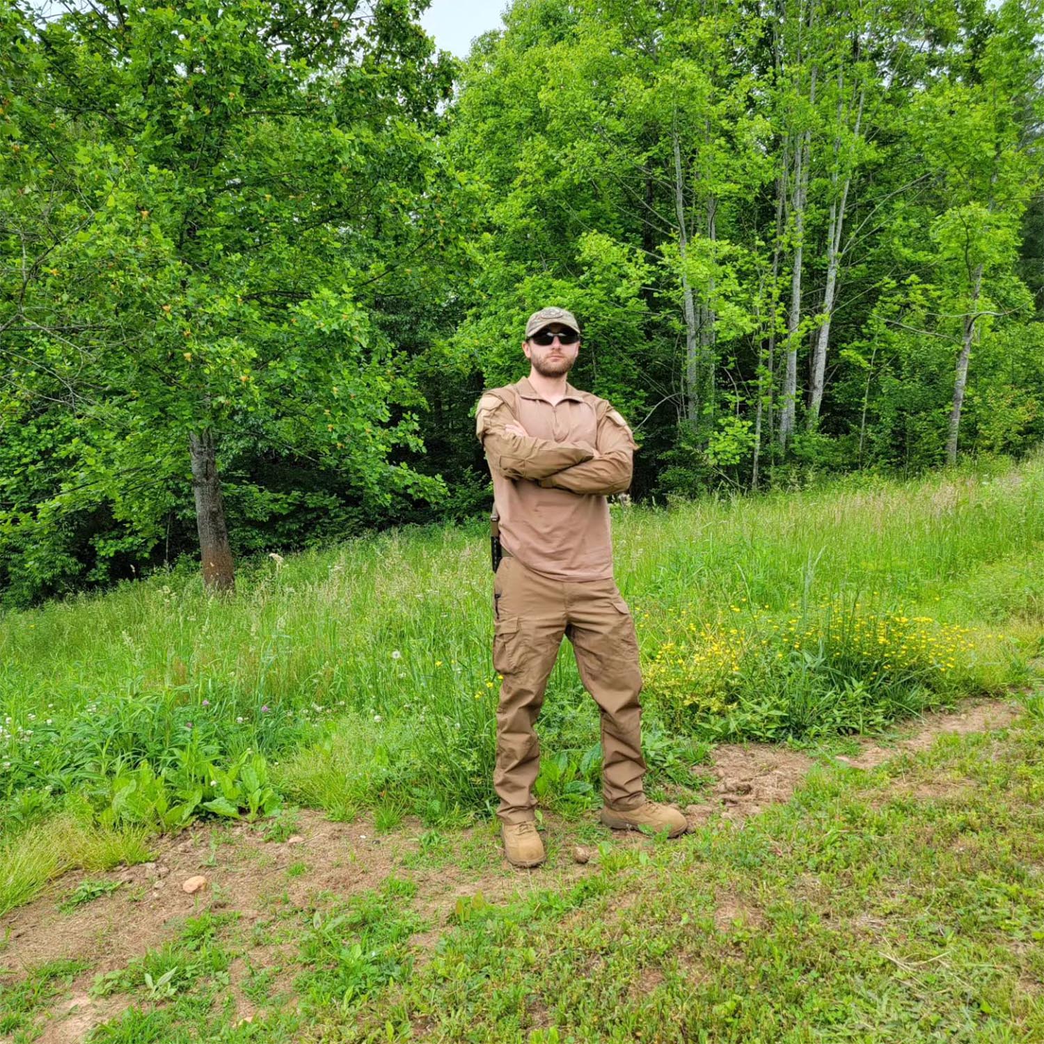 Men's Tactical Military 1/4 Zip Long Sleeve Camo Shirt with Pockets - MAGCOMSEN