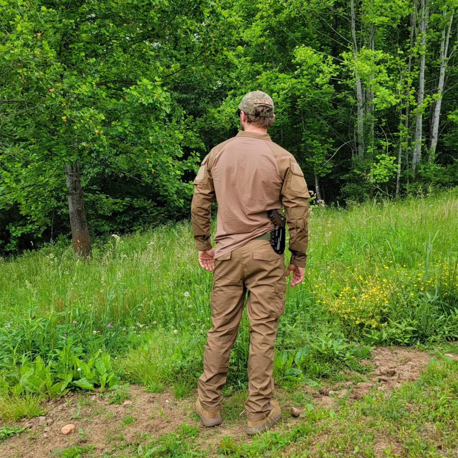 Men's Tactical Military 1/4 Zip Long Sleeve Camo Shirt with Pockets - MAGCOMSEN
