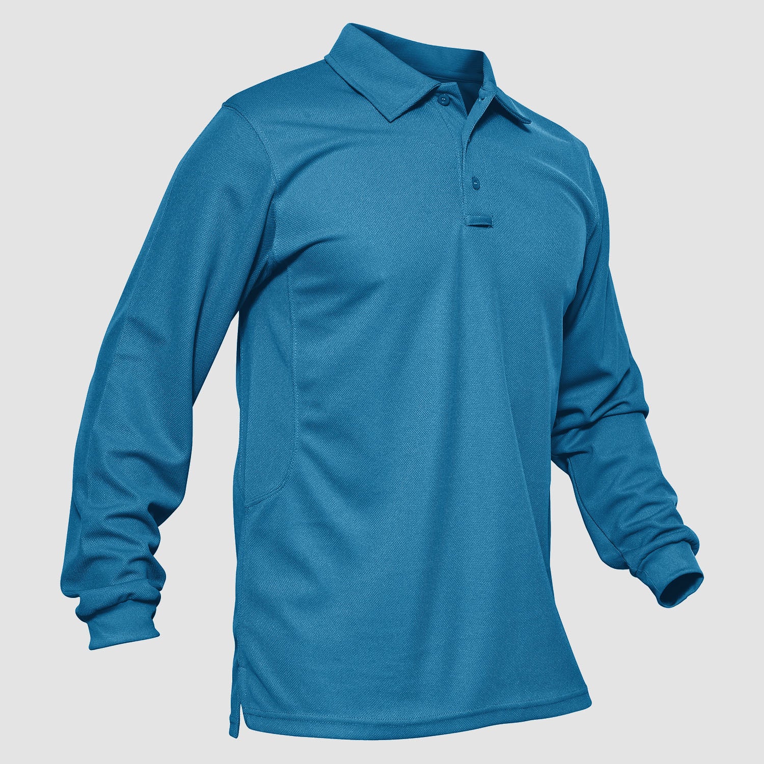 Men's Quick Dry Tactical Polo - Long Sleeve Performance Shirt Blue Green by MAGCOMSEN #Color_Blue Green