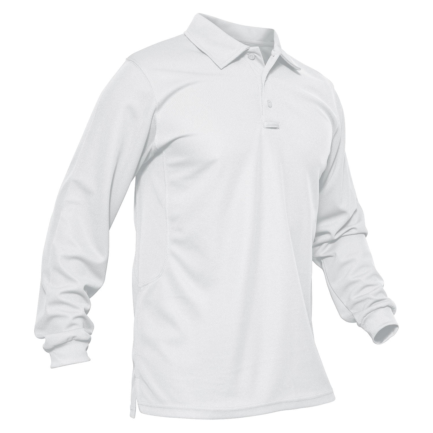 Men's Quick Dry Tactical Polo - Long Sleeve Performance Shirt White by MAGCOMSEN #Color_White