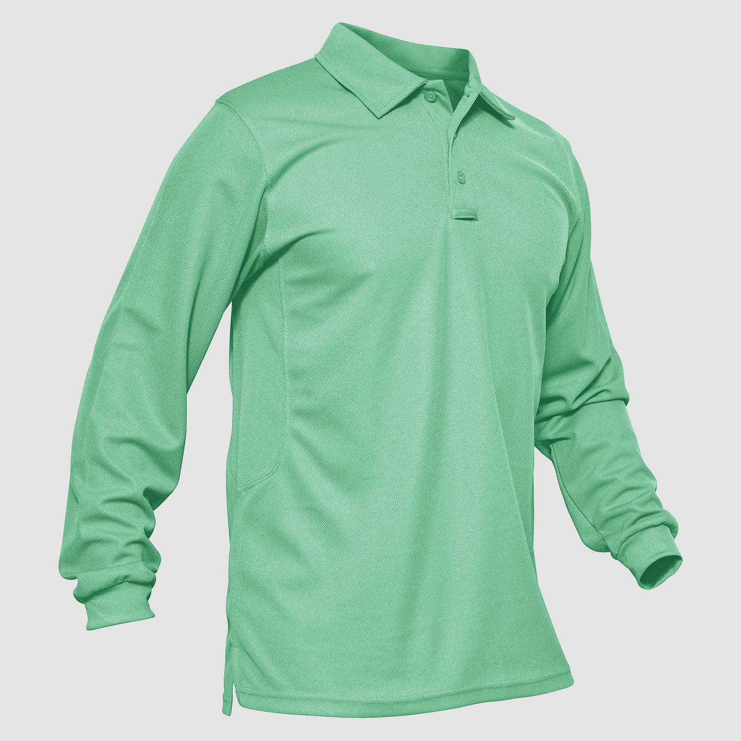 Men's Quick Dry Tactical Polo - Long Sleeve Performance Shirt Mint by MAGCOMSEN #Color_Mint