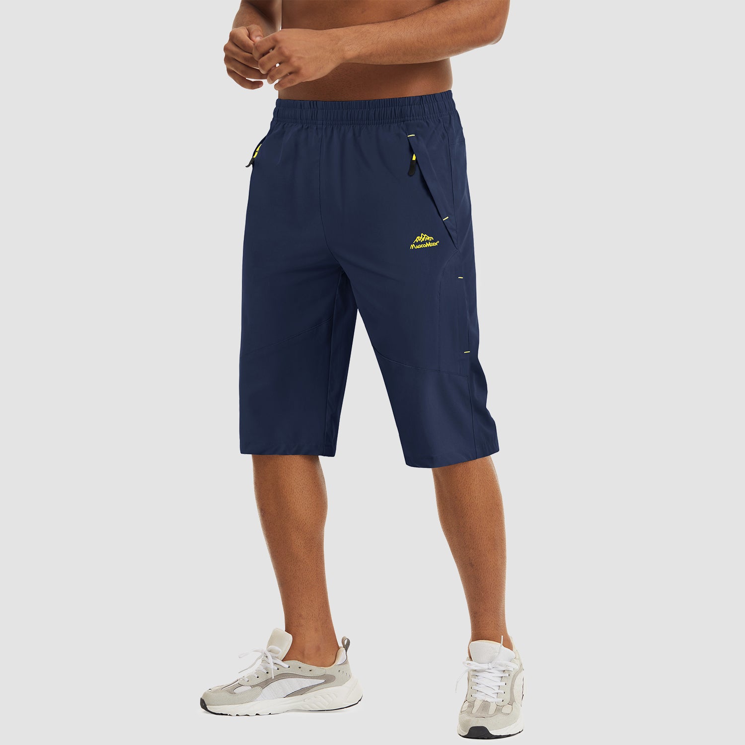 Navy Men's Quick Dry Hiking Running Shorts-MAGCOMSEN