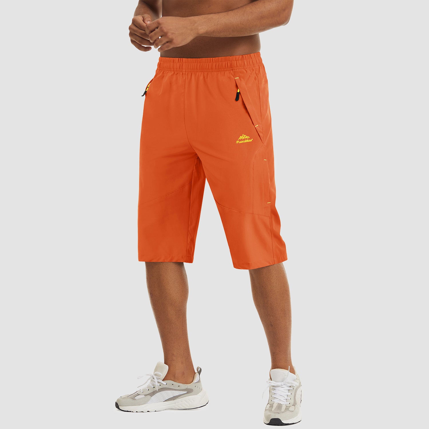 Orange Men's Quick Dry Hiking Running Shorts-MAGCOMSEN