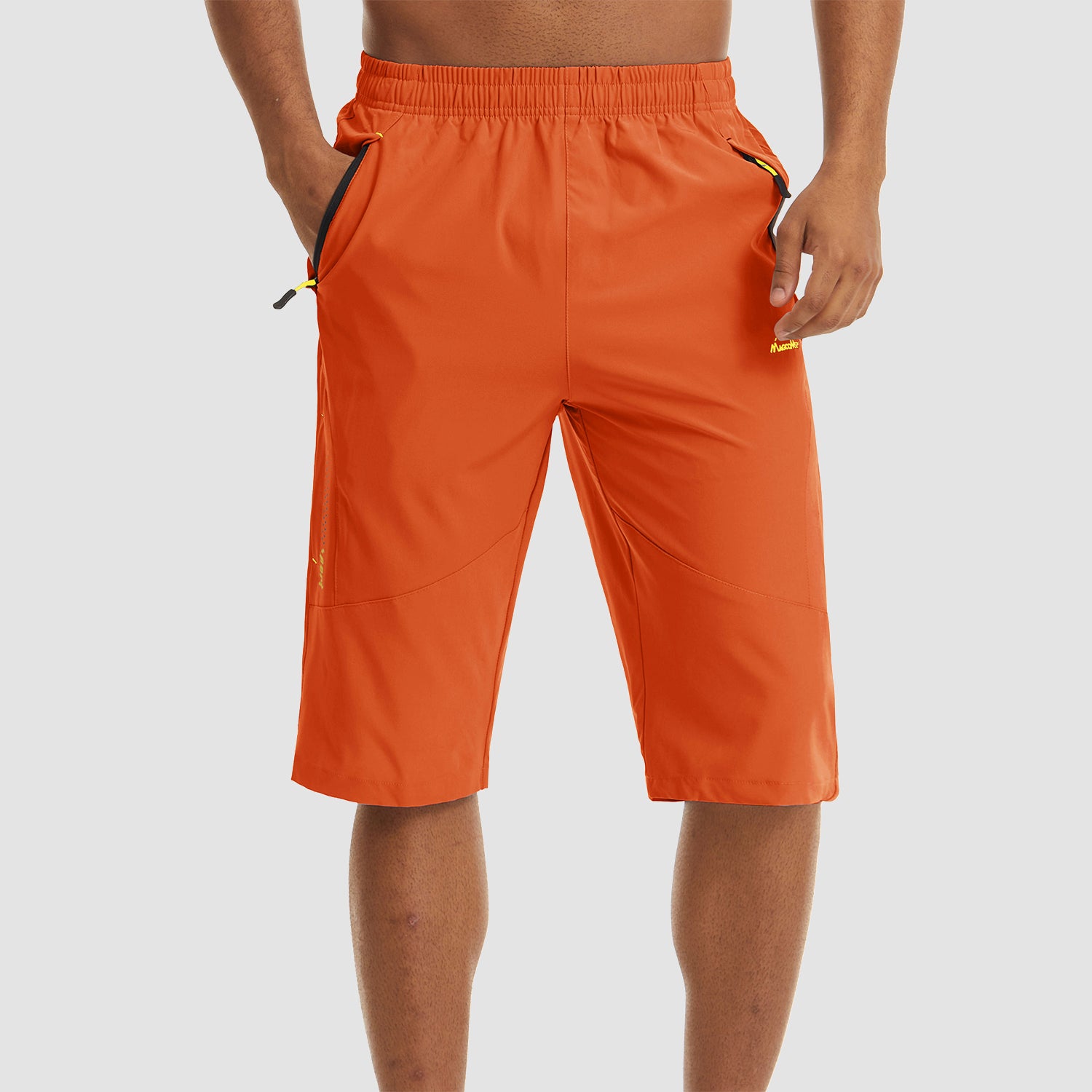 Orange Men's Quick Dry Hiking Running Shorts-MAGCOMSEN