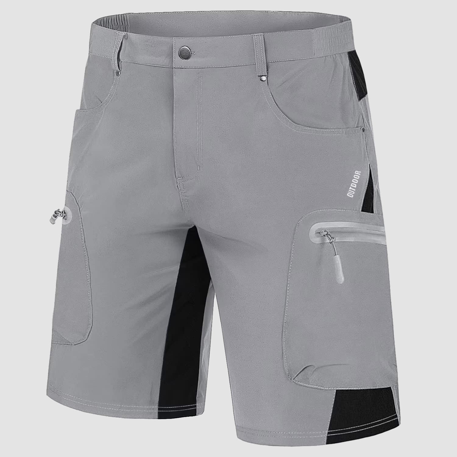 Light Grey Men's Quick Dry Cargo Shorts - MAGCOMSEN