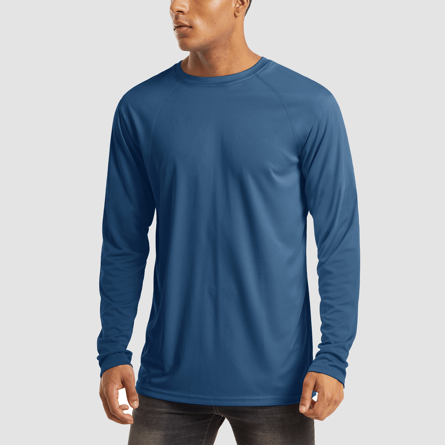 Blue Grey Men's UPF 50+ Quick Dry Shirt - Sun Protection for Hiking - MAGCOMSEN #Color_Blue Grey