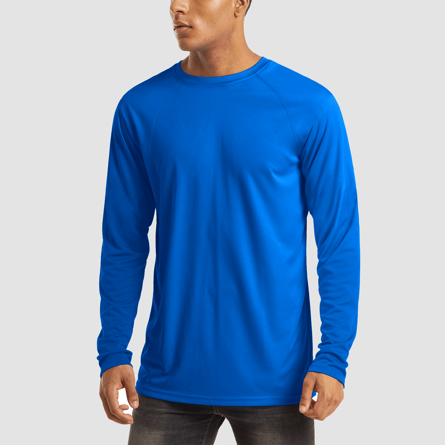 Bright Blue Men's UPF 50+ Quick Dry Shirt - Sun Protection for Hiking - MAGCOMSEN #Color_Bright Blue