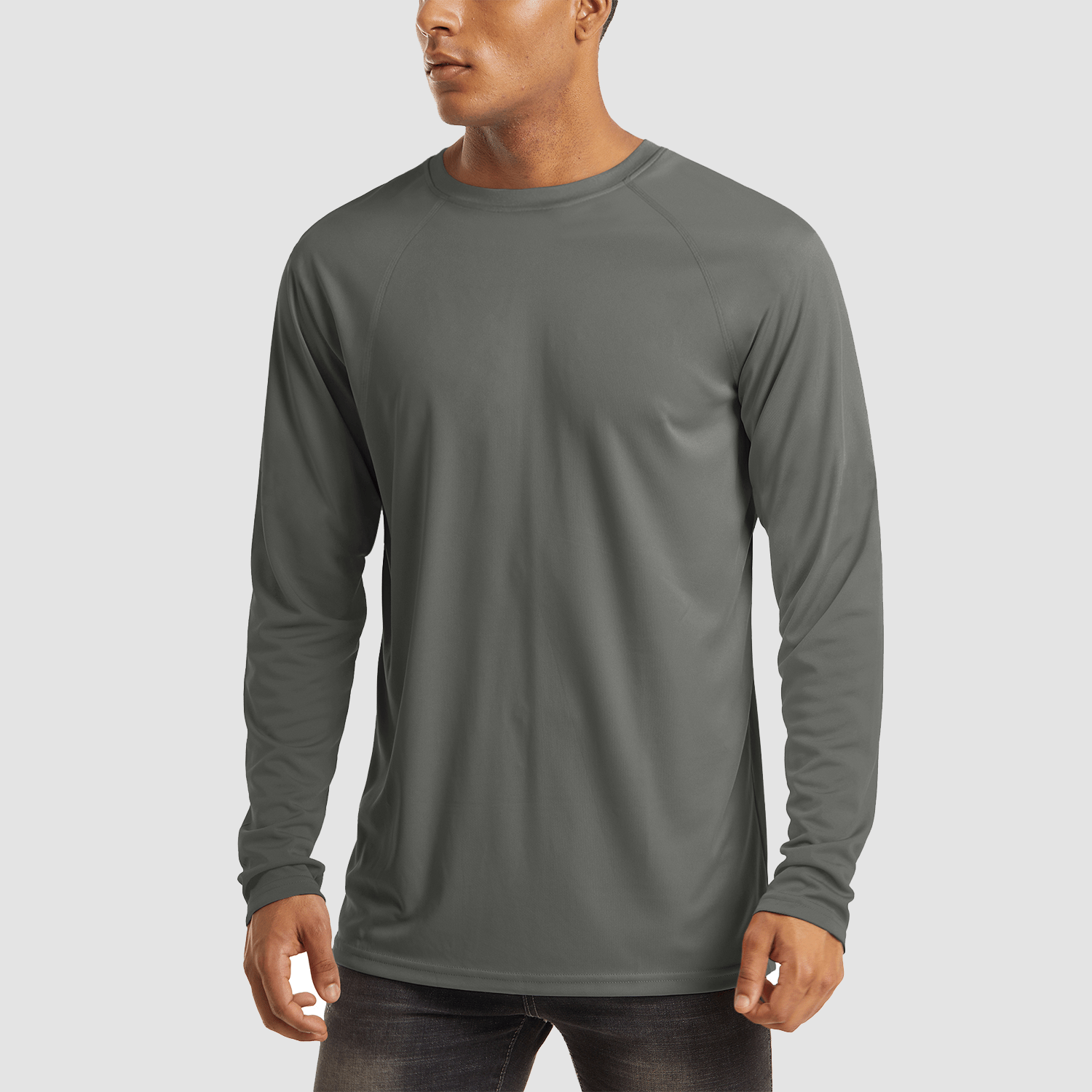 Dark Grey Men's UPF 50+ Quick Dry Shirt - Sun Protection for Hiking - MAGCOMSEN #Color_Dark Grey