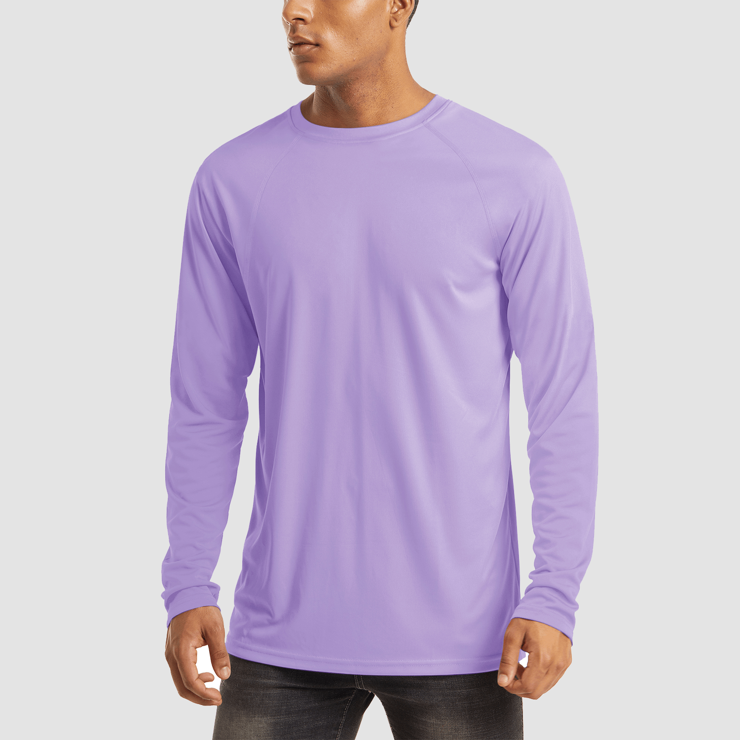 Light Purple Men's UPF 50+ Quick Dry Shirt - Sun Protection for Hiking - MAGCOMSEN
