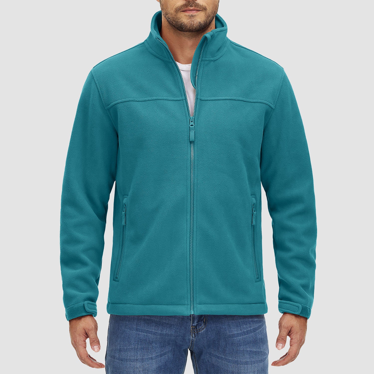Men's Fleece Jacket Full Zip Lightweight Casual Jacket - MAGCOMSEN