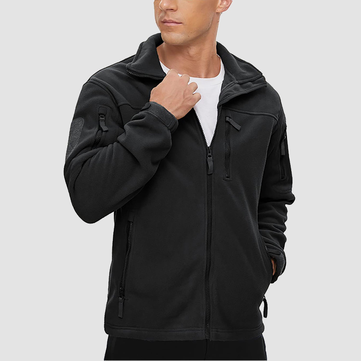 Men's Fleece Tactical Jacket Stand Collar Military Field Jackets - MAGCOMSEN