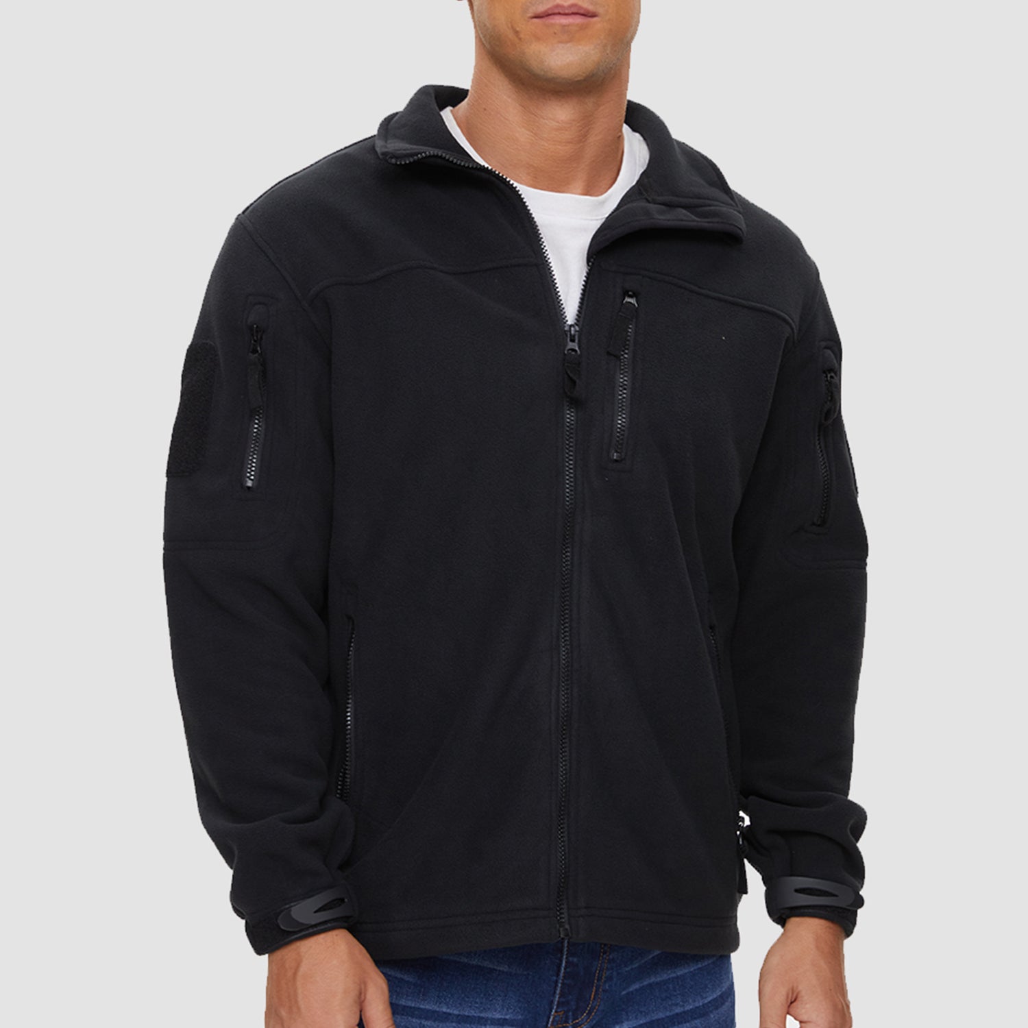 Men's Fleece Tactical Jacket Stand Collar Military Field Jackets - MAGCOMSEN