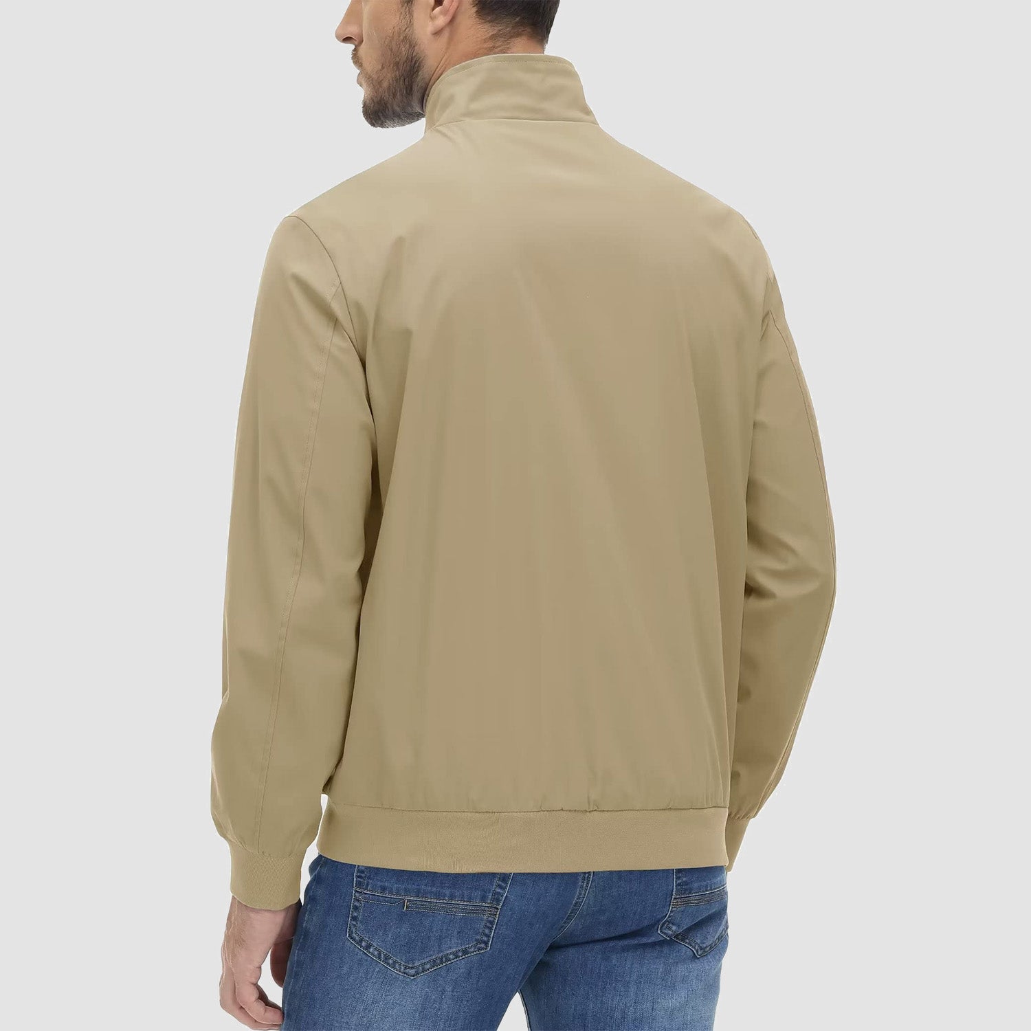 Men's Jacket Stand Collar Lightweight Windproof Outwear - MAGCOMSEN