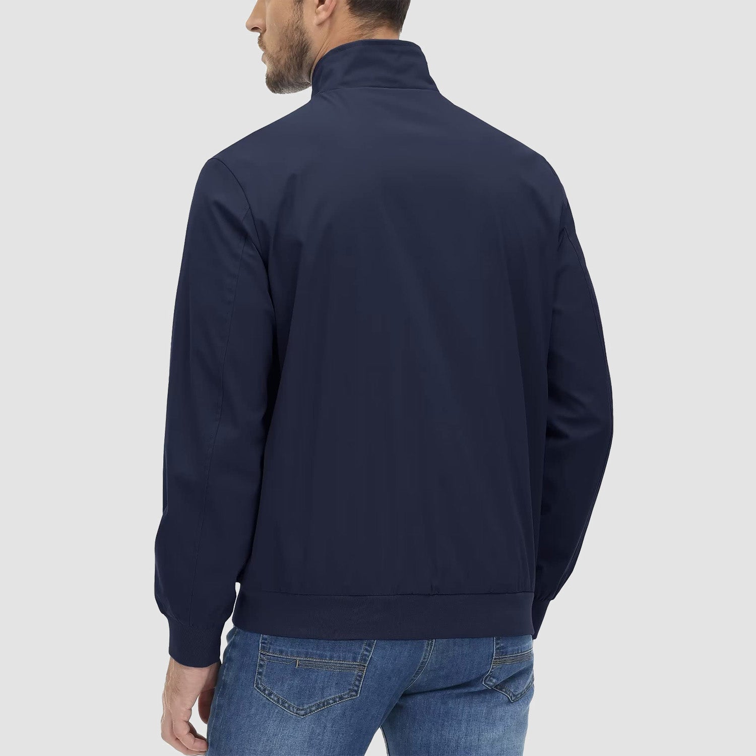 Men's Jacket Stand Collar Lightweight Windproof Outwear - MAGCOMSEN