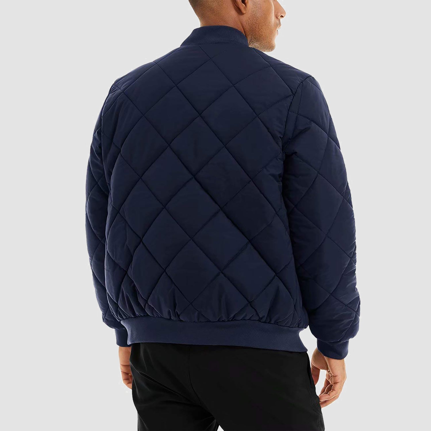 Men's Winter Bomber Jacket Outerwear with Zipper Pockets Thicken Warm Windbreaker Coats