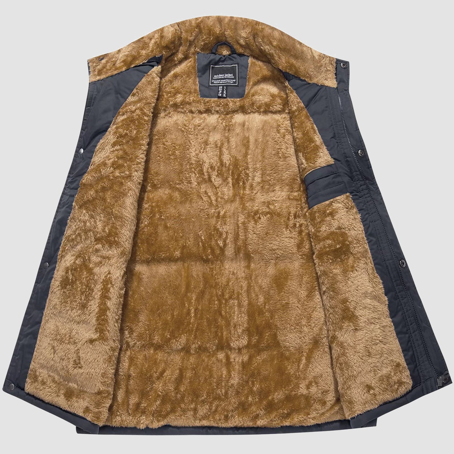 Men's Outerwear Vests Full-Zip Sleeveless Jacket Winter Warm Fleece Lined Vests Stand Collar