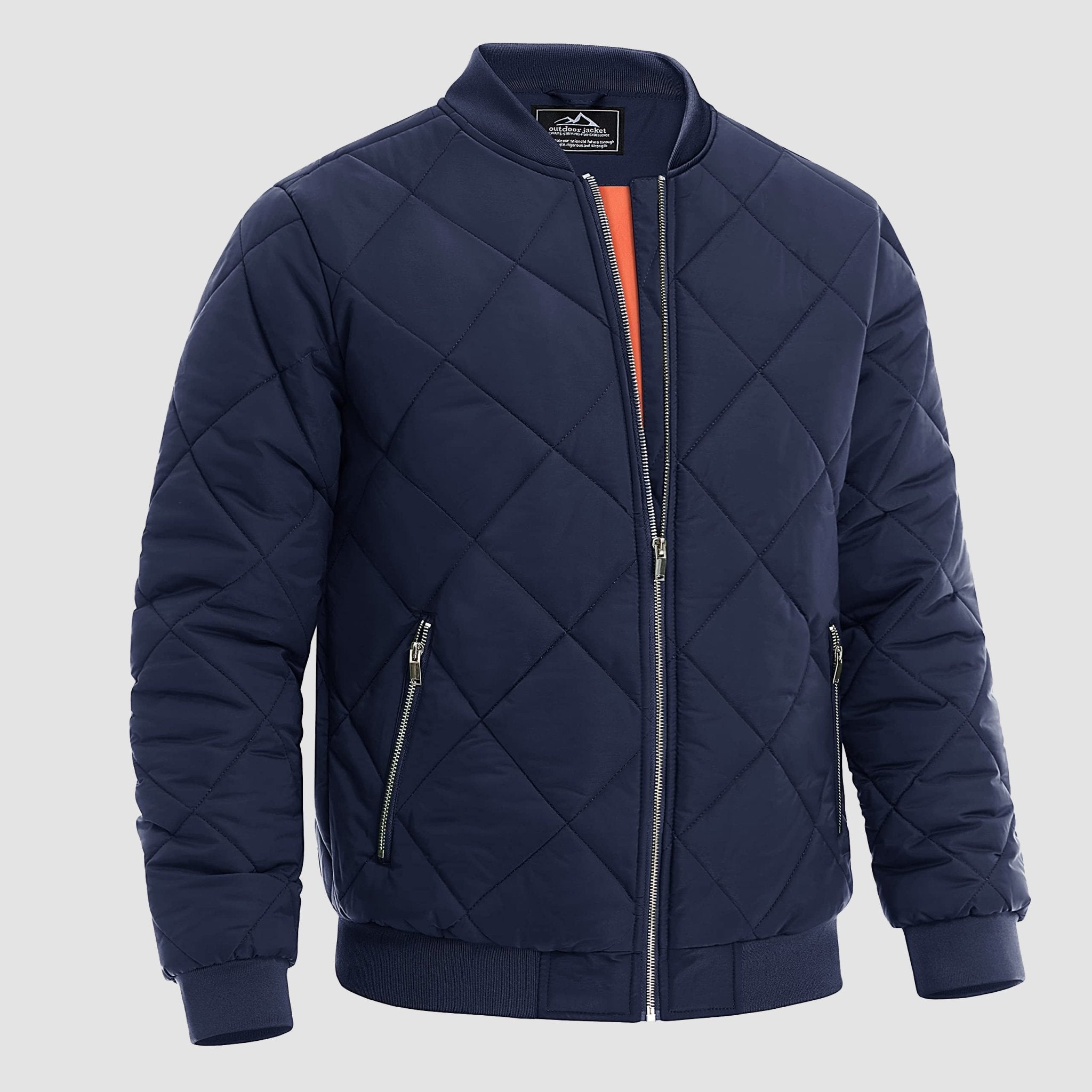 Men's Winter Bomber Jacket Outerwear with Zipper Pockets Thicken Warm Windbreaker Coats - MAGCOMSEN