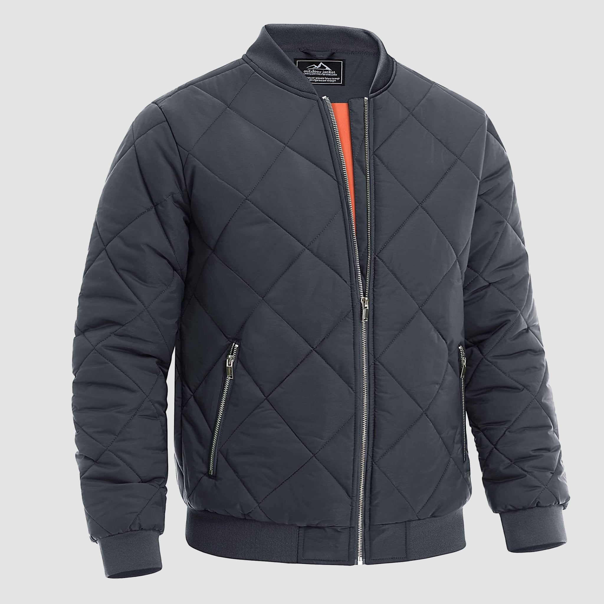 Men's Winter Bomber Jacket Outerwear with Zipper Pockets Thicken Warm Windbreaker Coats - MAGCOMSEN