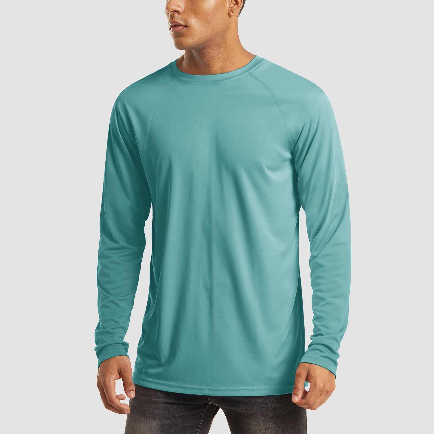 Grey Green Men's UPF 50+ Quick Dry Shirt - Sun Protection for Hiking - MAGCOMSEN #Color_Grey Green