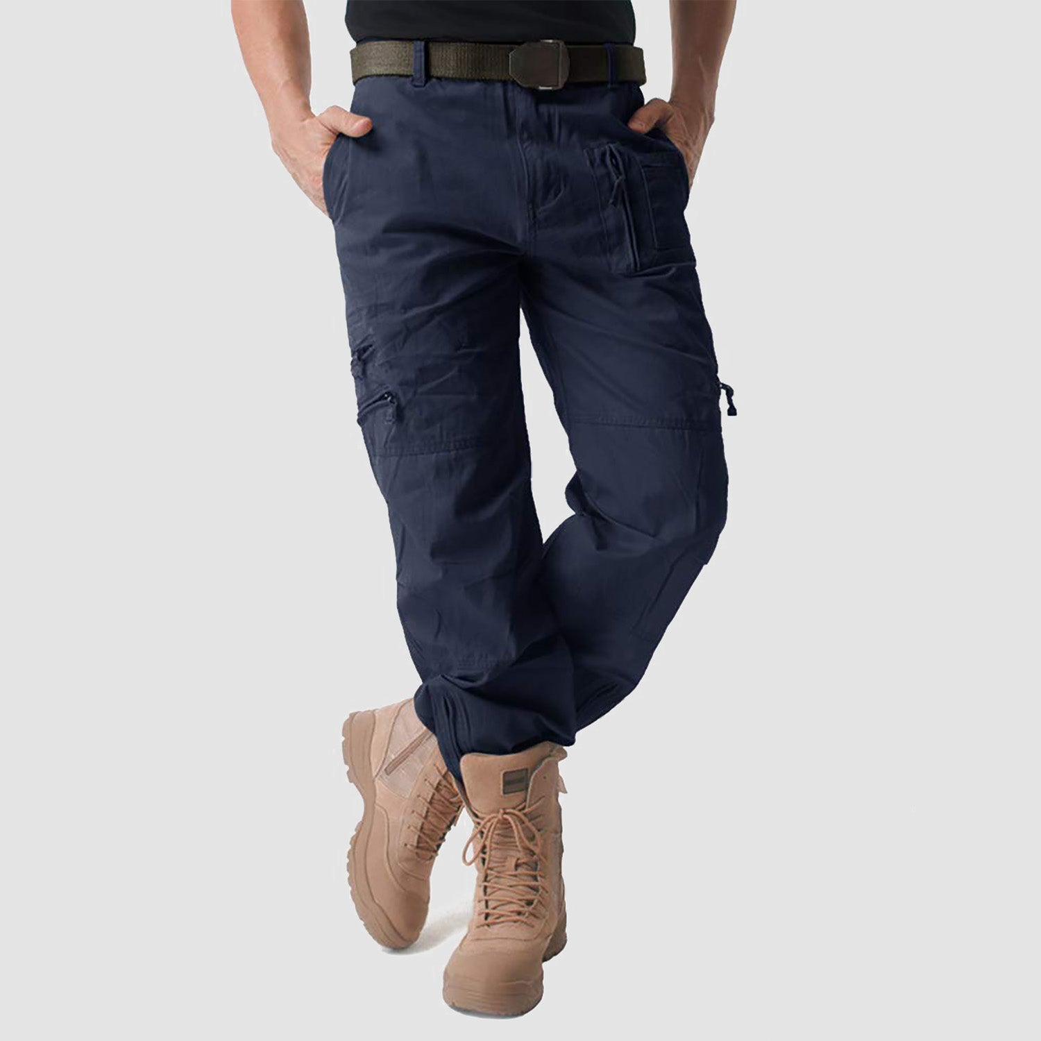 Men's Tactical Cargo Pants with 9 Pockets for Hiking - MAGCOMSEN Color_Navy