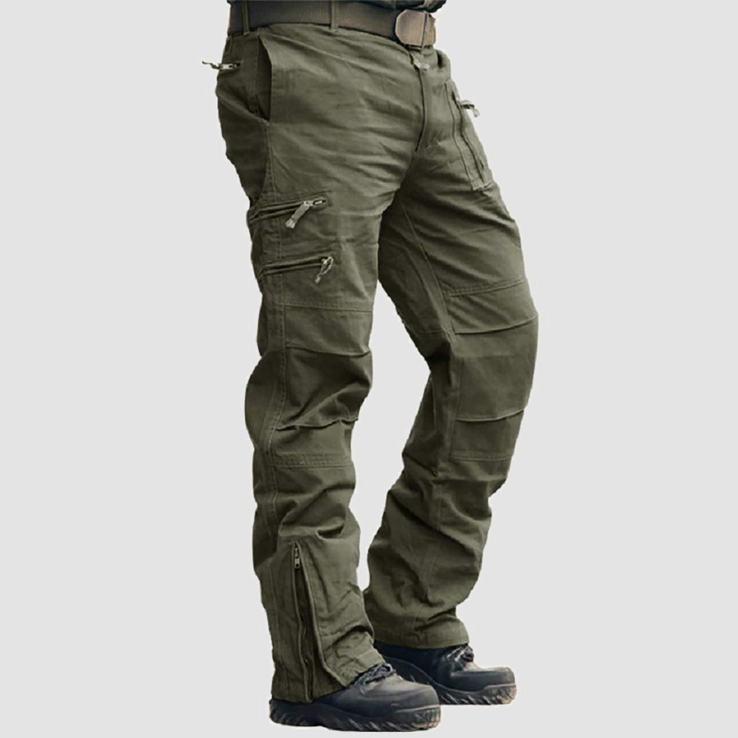 Men's Tactical Cargo Pants with 9 Pockets for Hiking - MAGCOMSEN  Color_Green