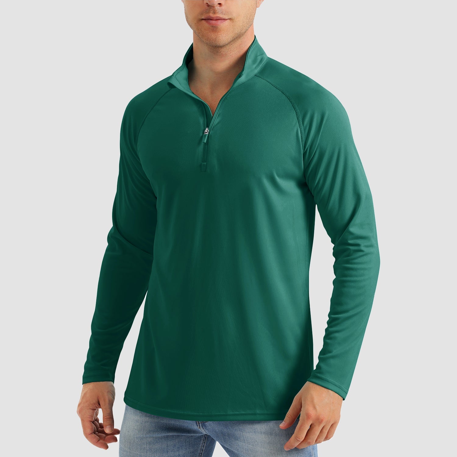 Men's Long Sleeve UPF50+ Sun Shirts Dark Grey by MAGCOMSEN