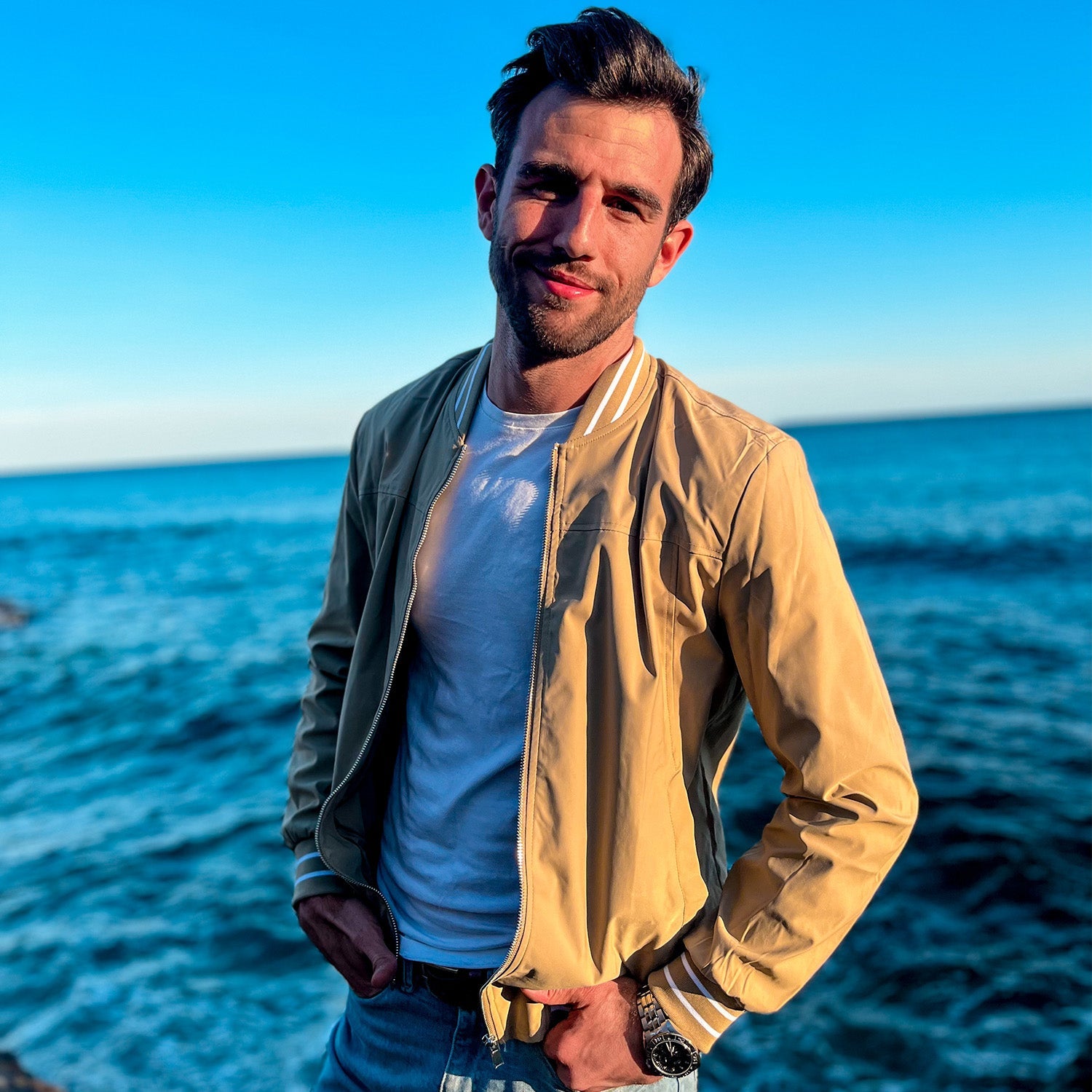 Men's Lightweight Bomber Jacket Casual Windbreaker - MAGCOMSEN