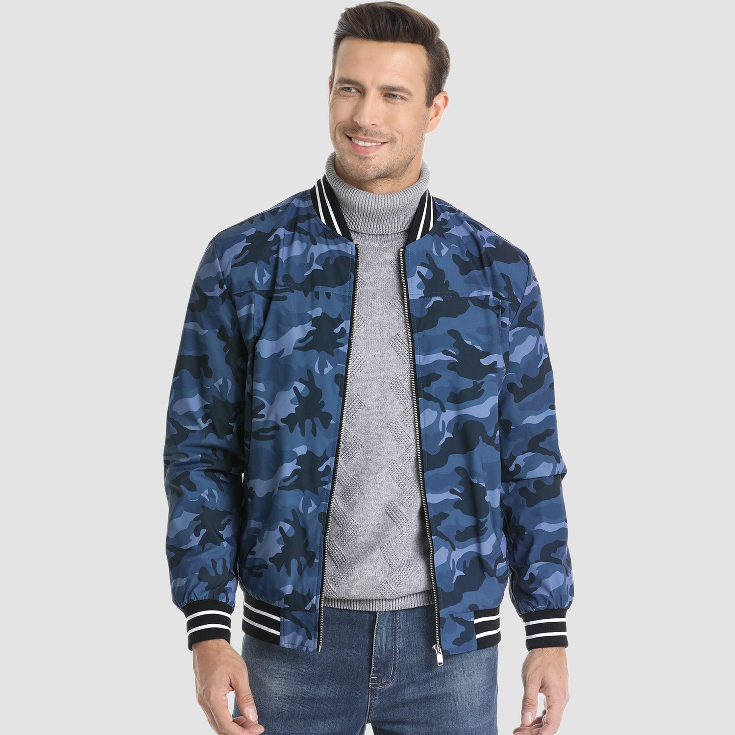 Men's Lightweight Bomber Jacket Casual Windbreaker - MAGCOMSEN