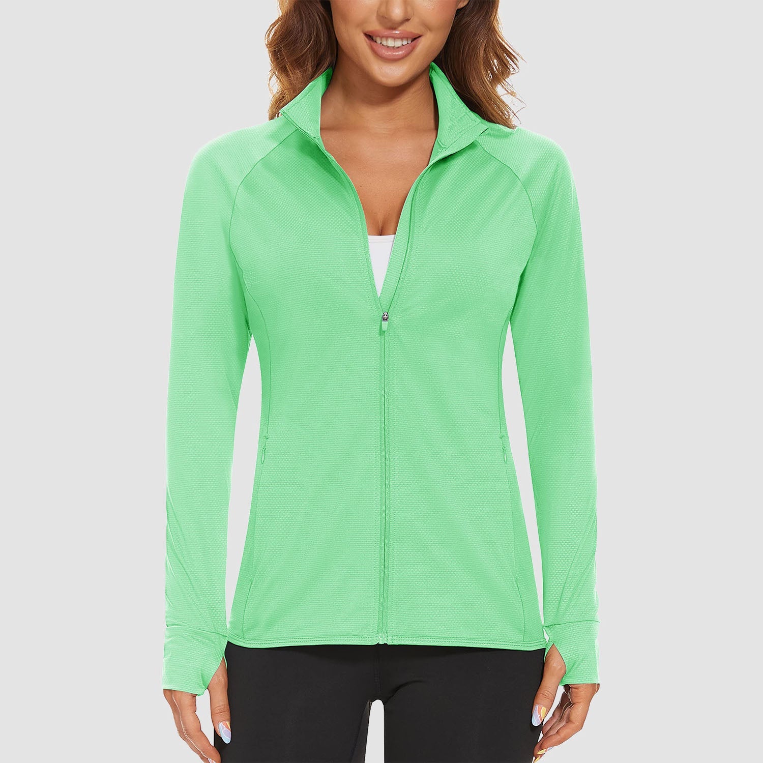 Mint Women's UPF 50+ Sun Protection Tennis Jacket Long Sleeve - MAGCOMSEN #Color_Mint